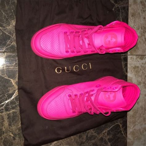 gucci hot pink sandals|pink Gucci sneakers high top.